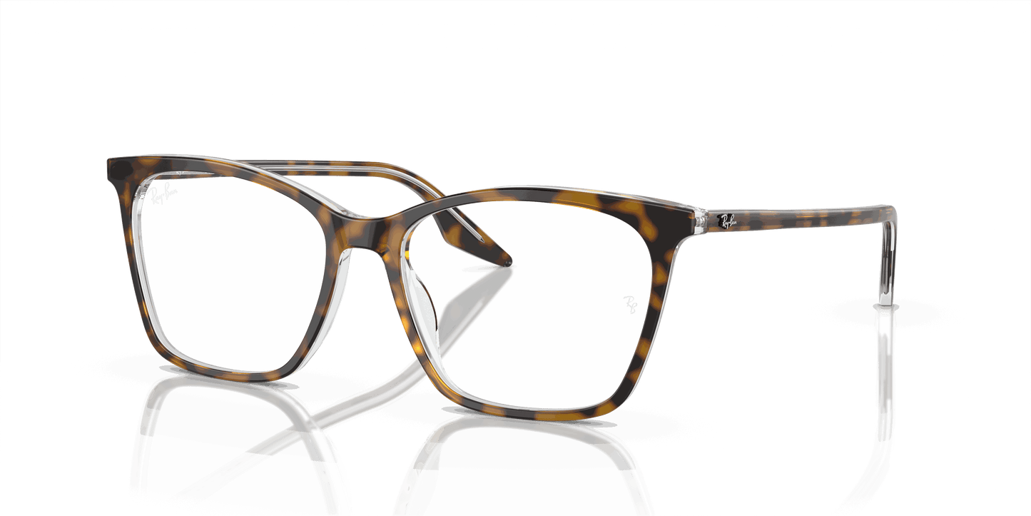 [Clear Lenses, Polished Havana On Transparent Frame]
