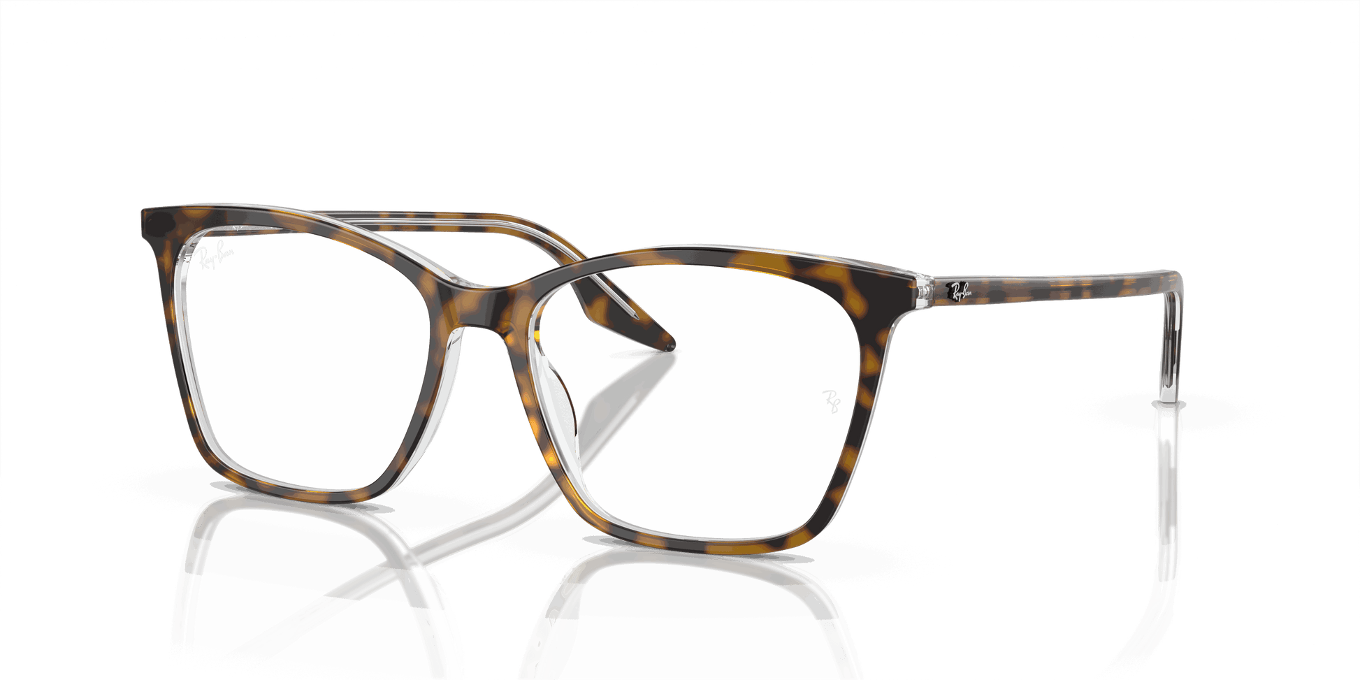 [Clear Lenses, Polished Havana On Transparent Frame]