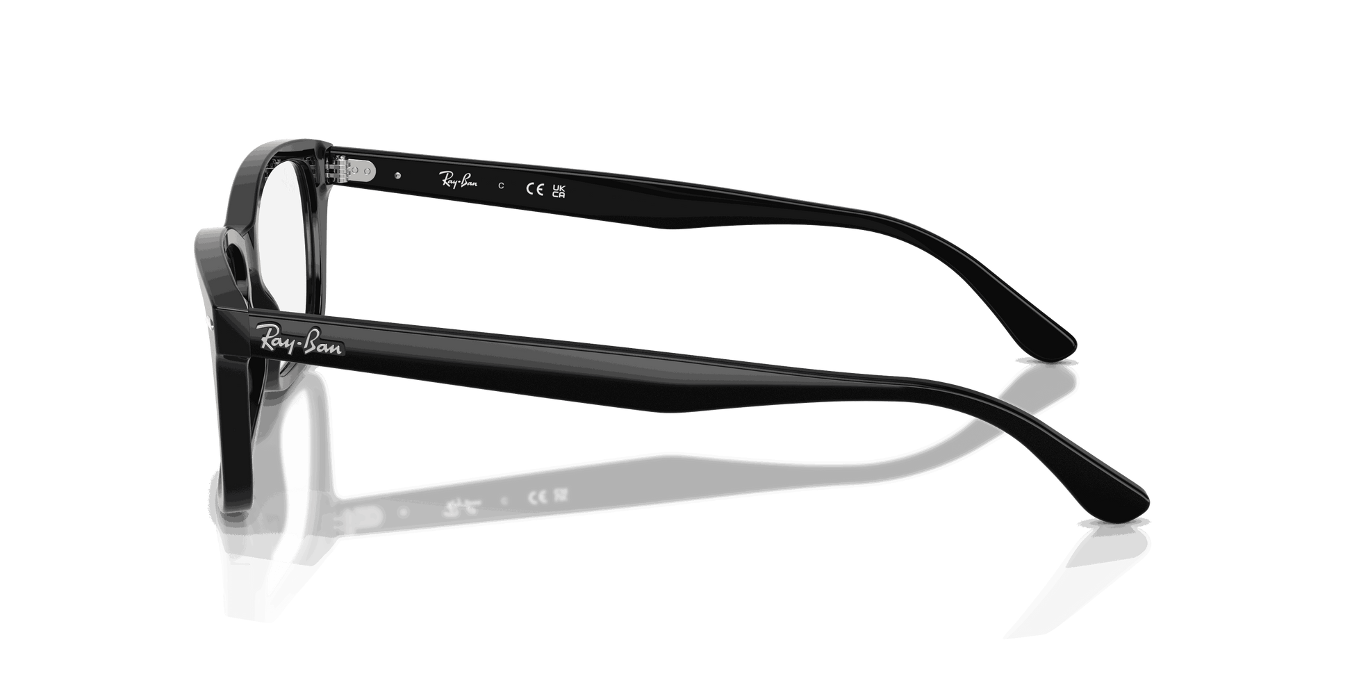 [Clear Lenses, Polished Black Frame]