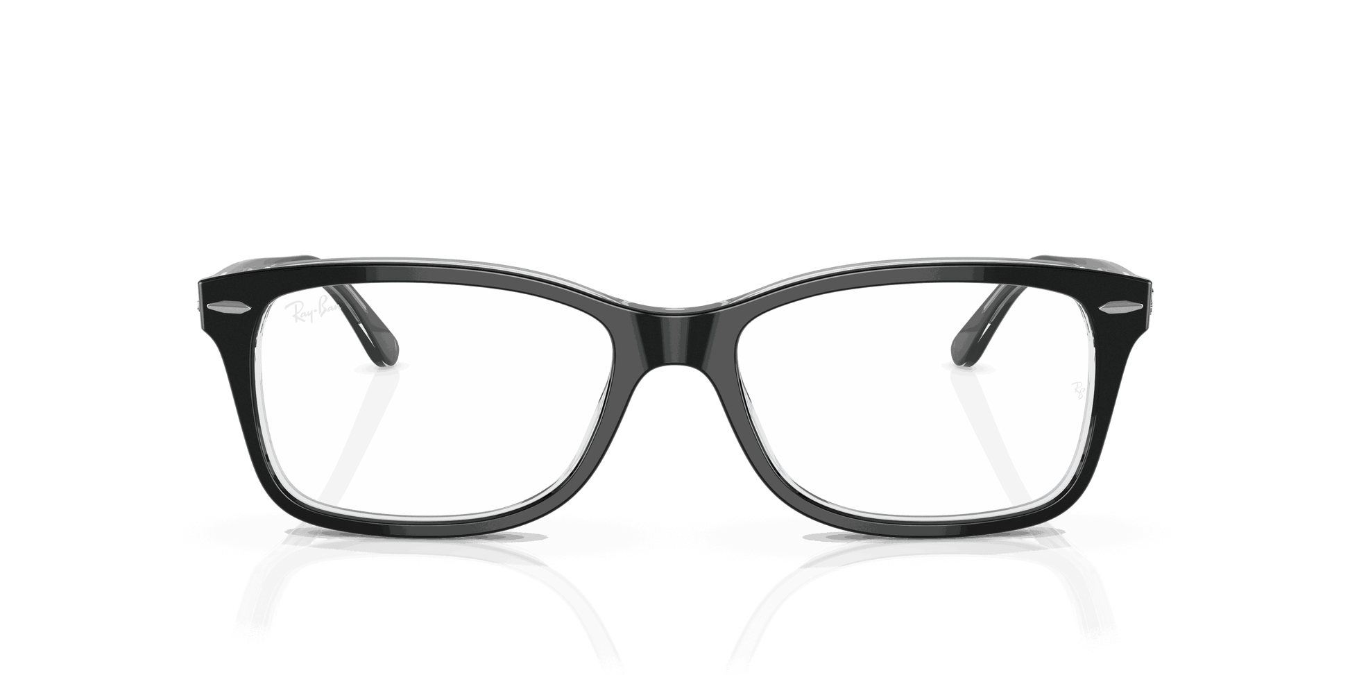 [Clear Lenses, Polished Black On Transparent Frame]
