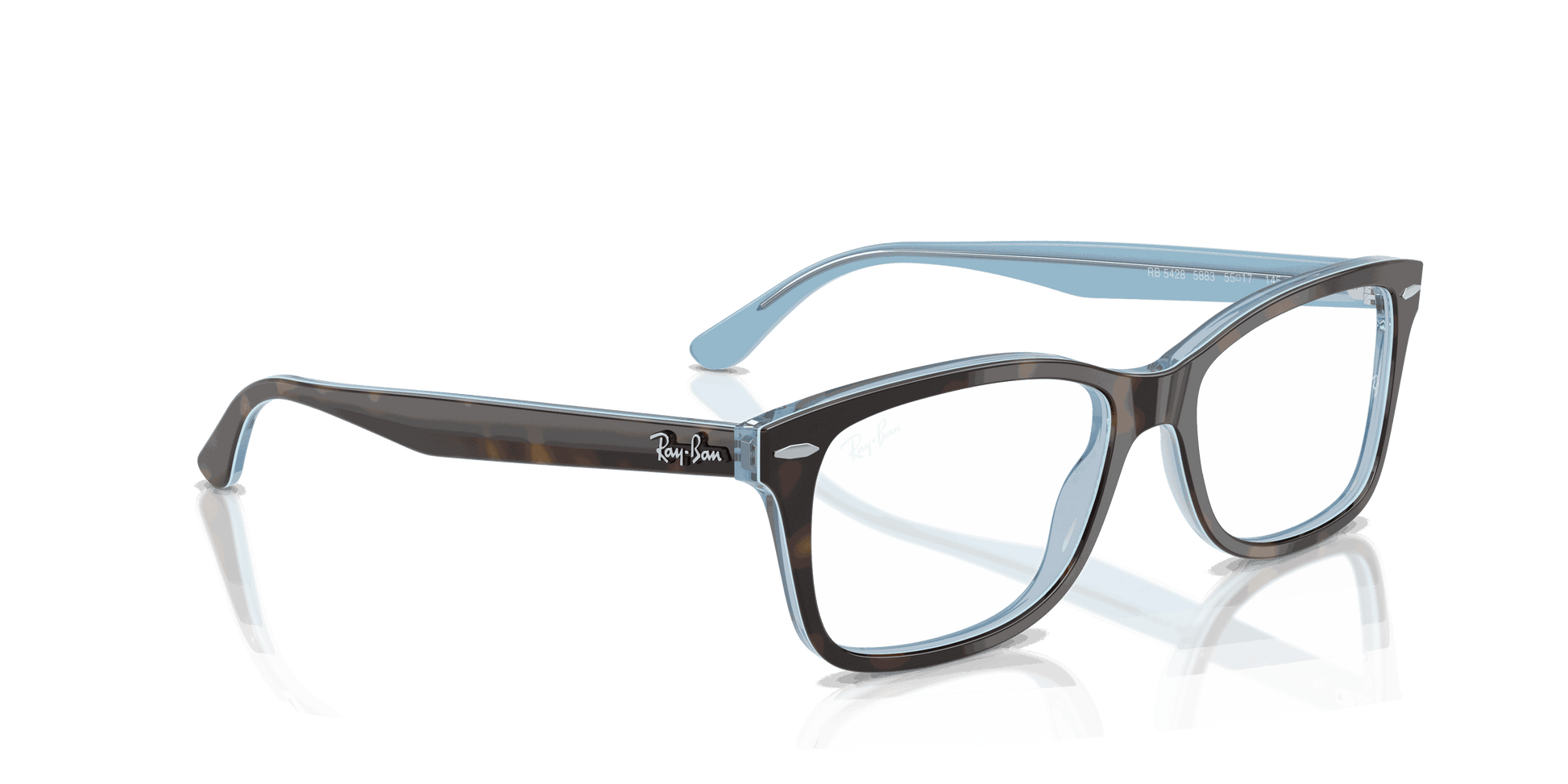 [Clear Lenses, Polished Havana On Light Blue Frame]