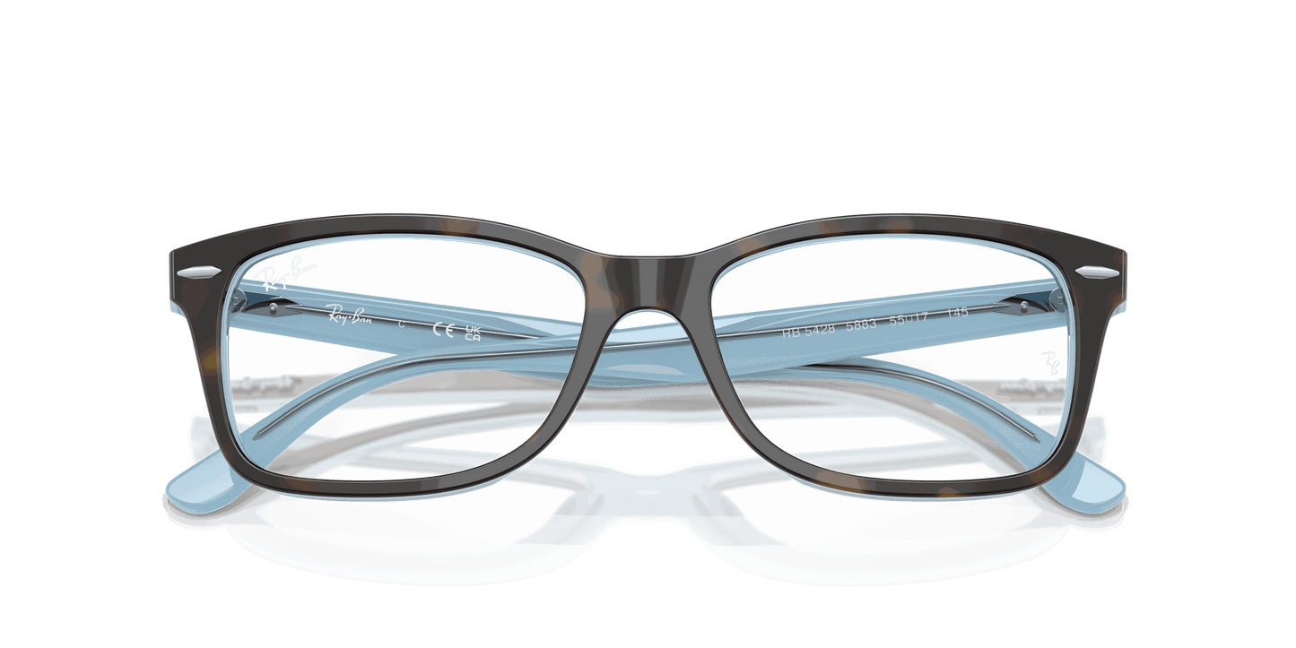 [Clear Lenses, Polished Havana On Light Blue Frame]