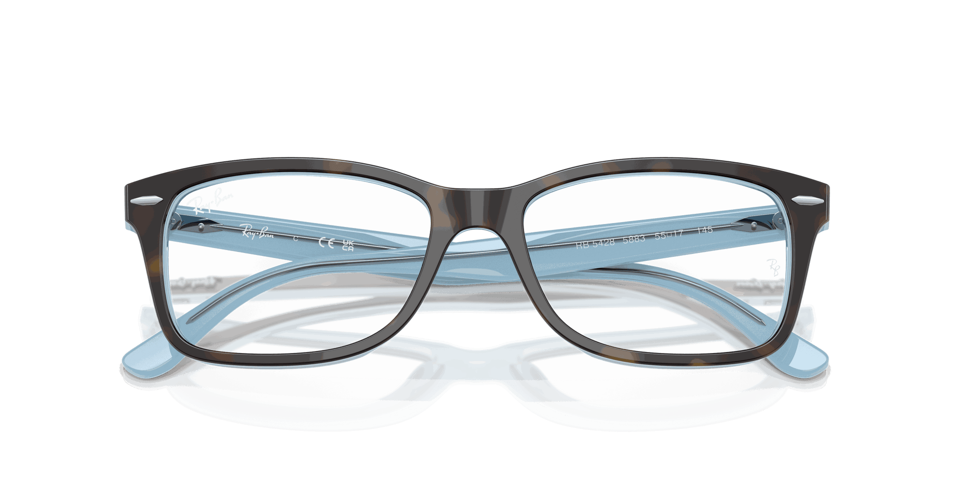 [Clear Lenses, Polished Havana On Light Blue Frame]