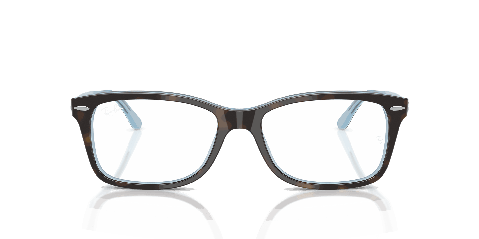[Clear Lenses, Polished Havana On Light Blue Frame]
