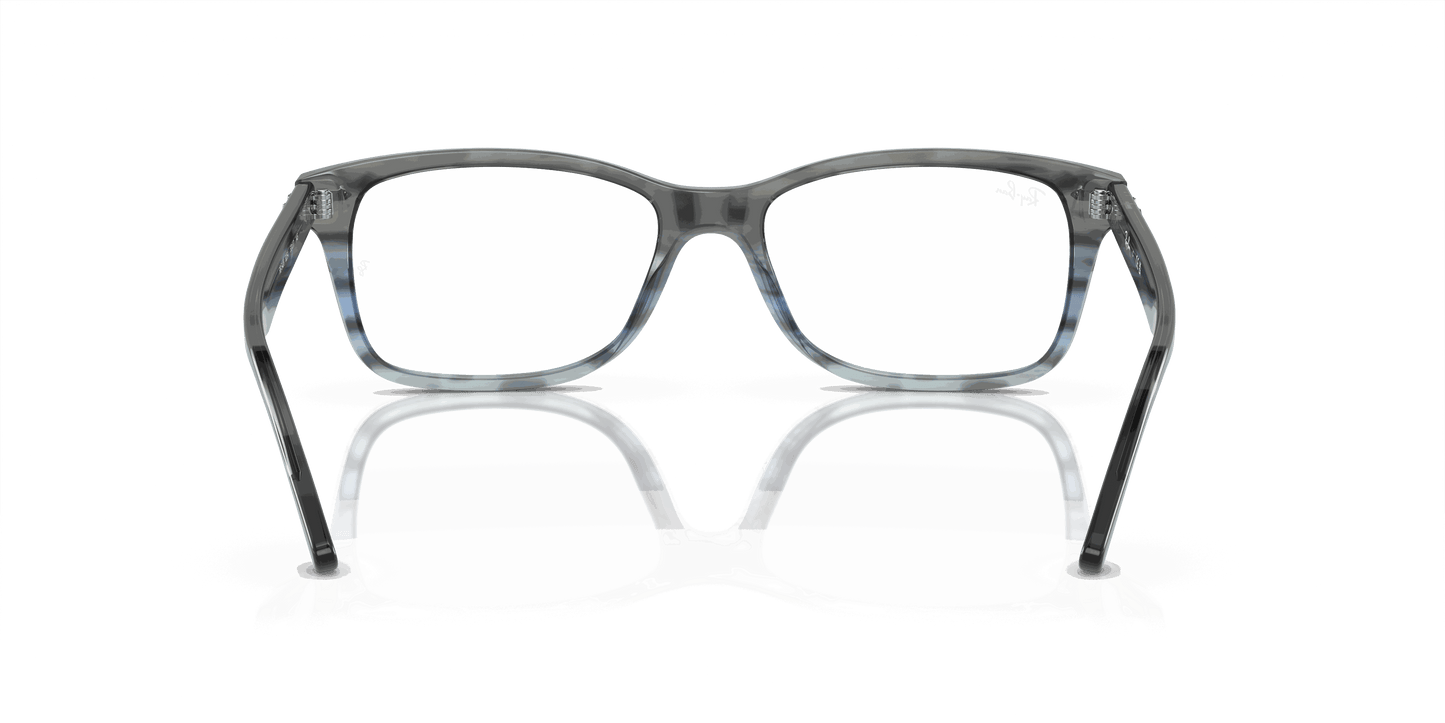 [Demo Lens Lenses, Polished Striped Grey & Blue Frame]