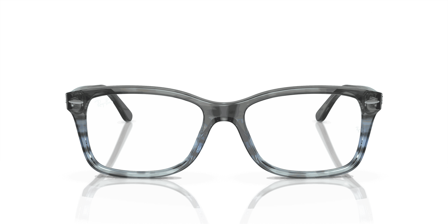 [Demo Lens Lenses, Polished Striped Grey & Blue Frame]
