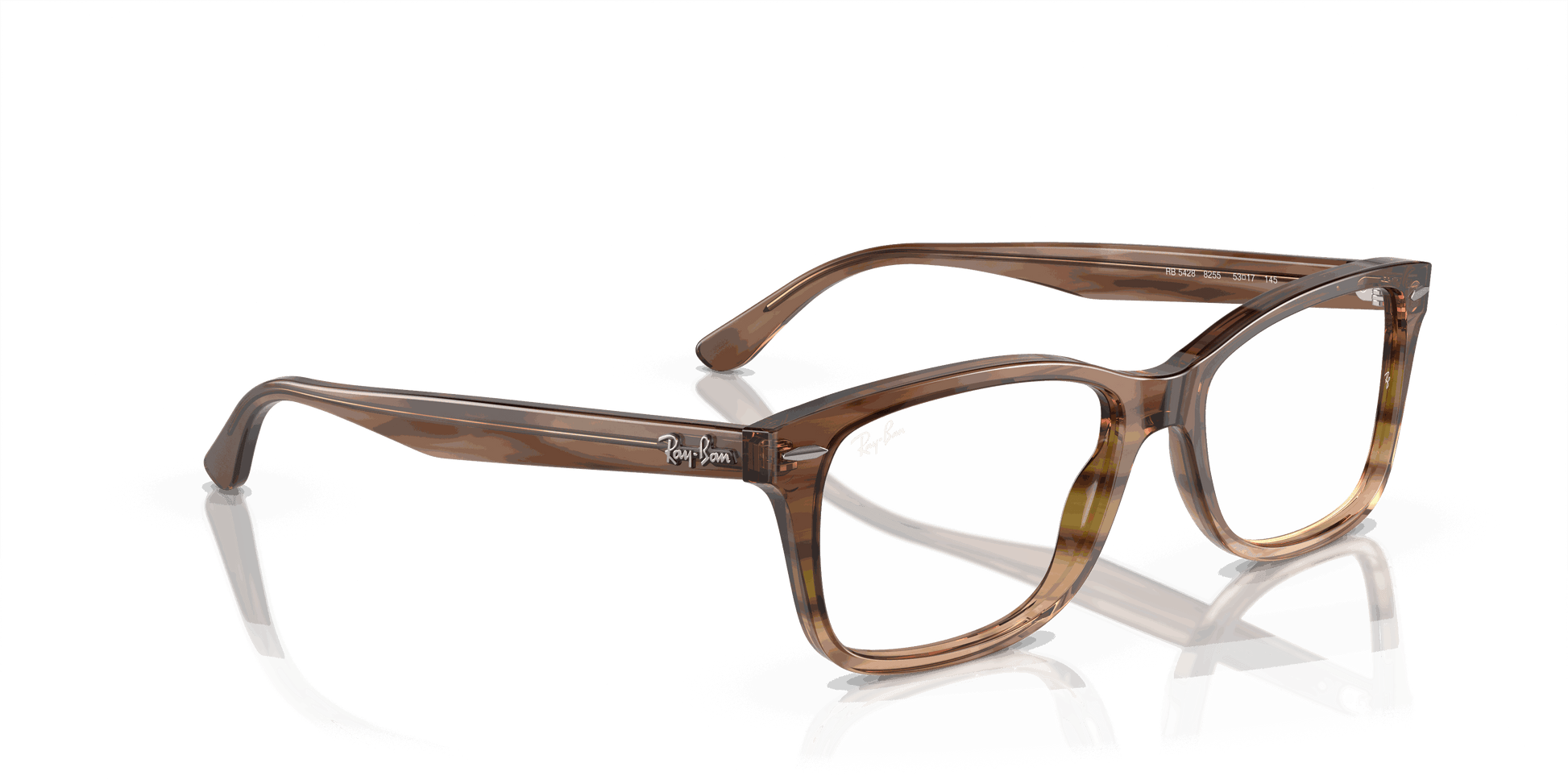 [Demo Lens Lenses, Polished Striped Brown & Green Frame]