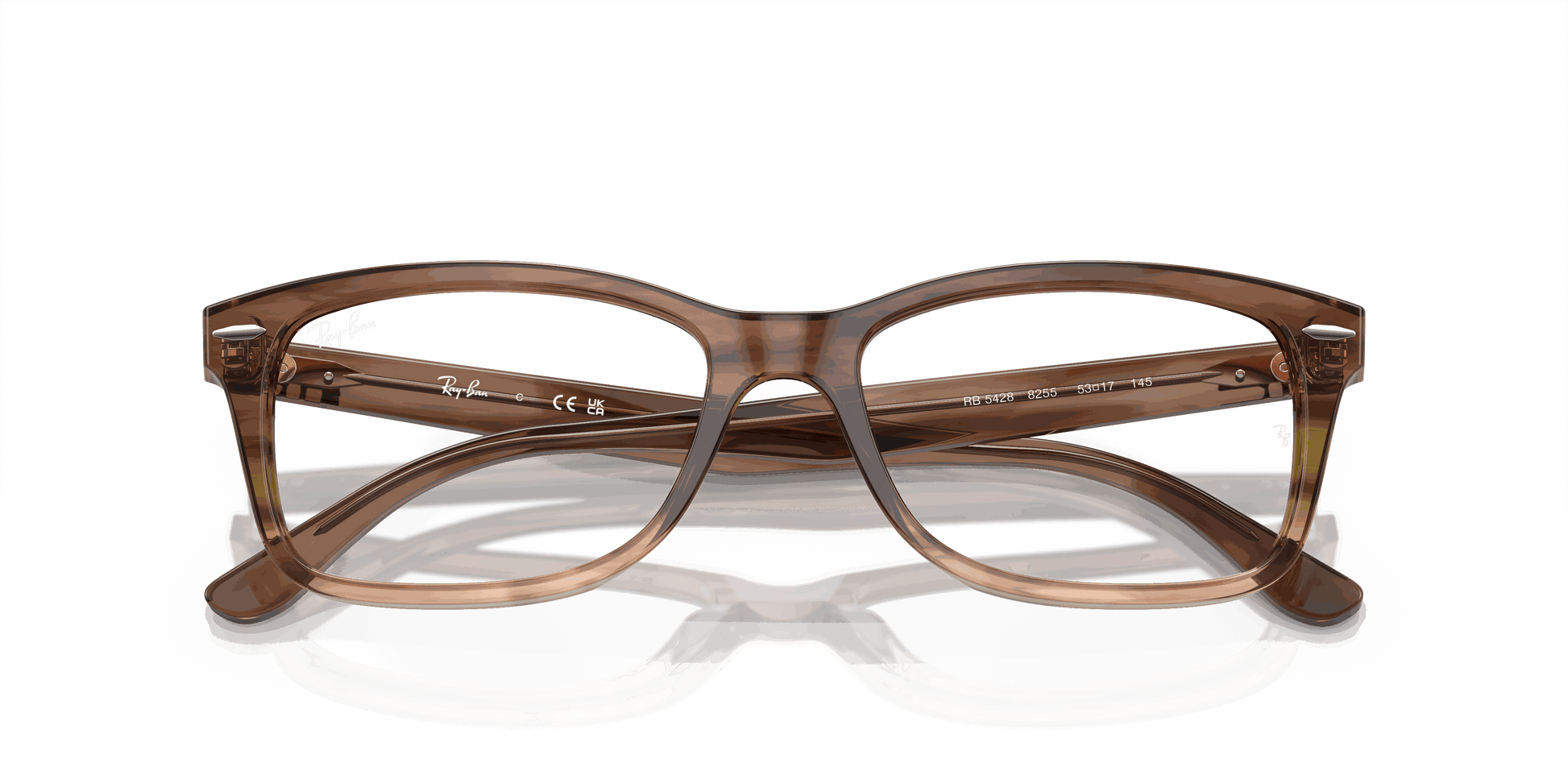 [Demo Lens Lenses, Polished Striped Brown & Green Frame]