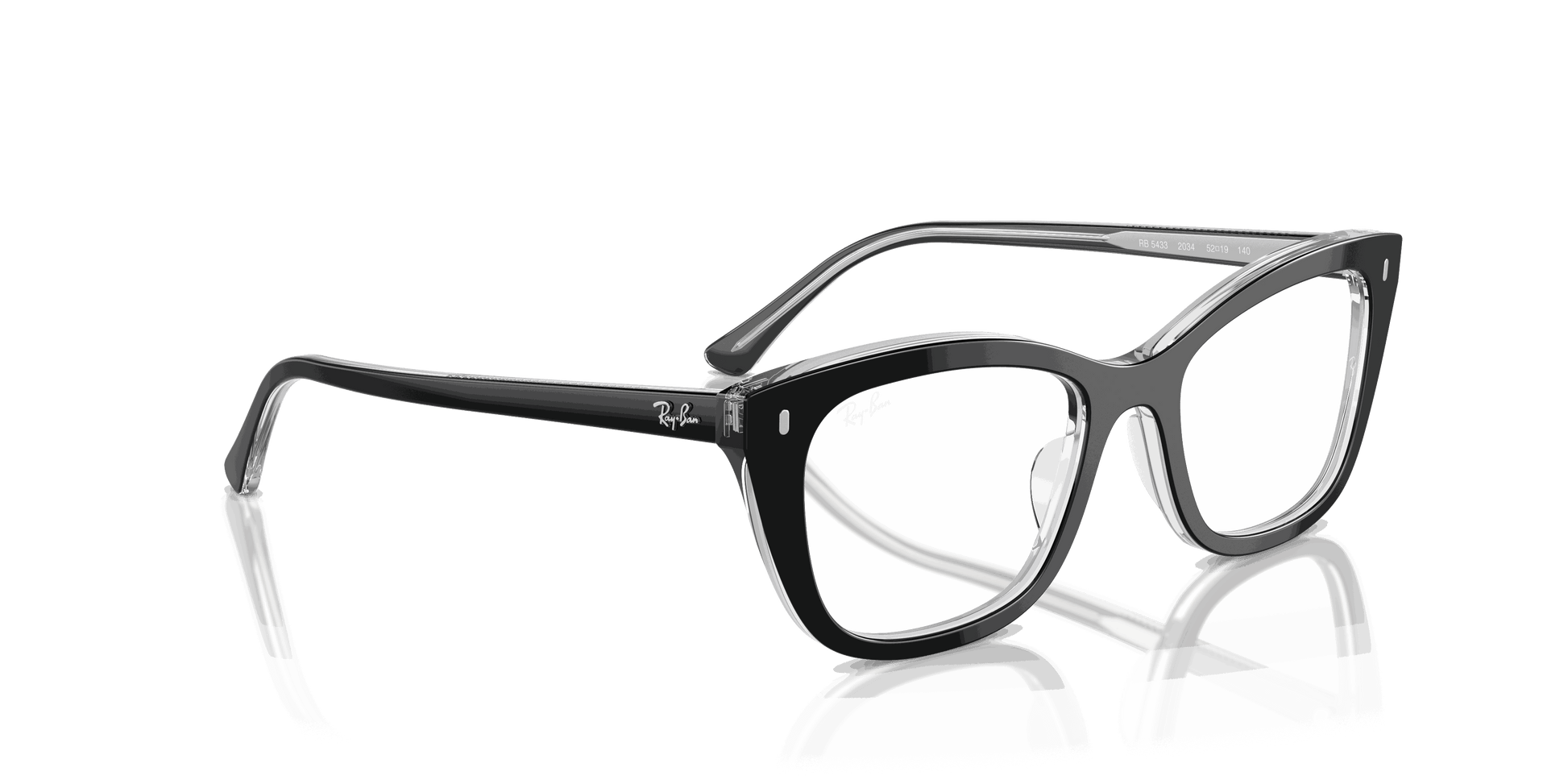 [Clear Lenses, Polished Black On Transparent Frame]