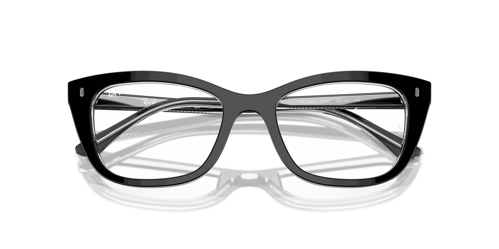[Clear Lenses, Polished Black On Transparent Frame]