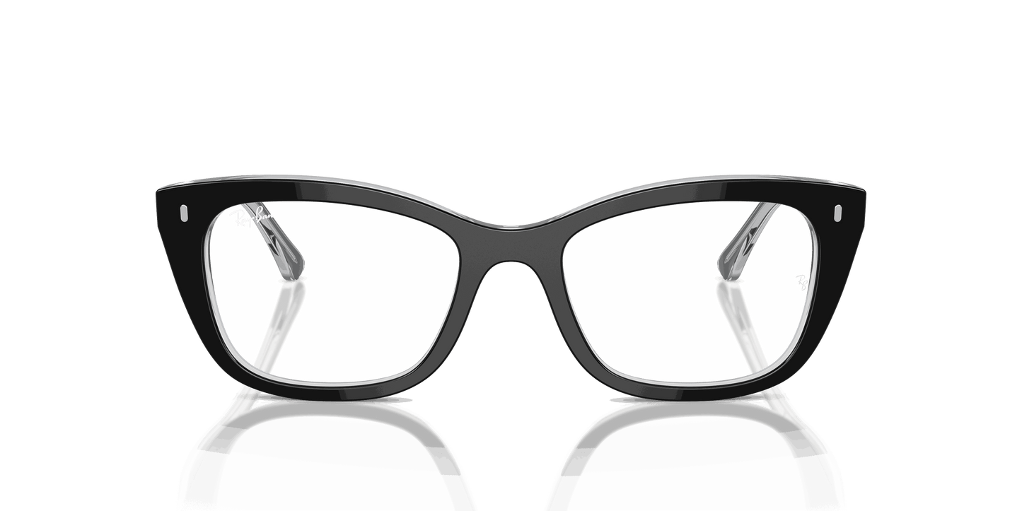 [Clear Lenses, Polished Black On Transparent Frame]