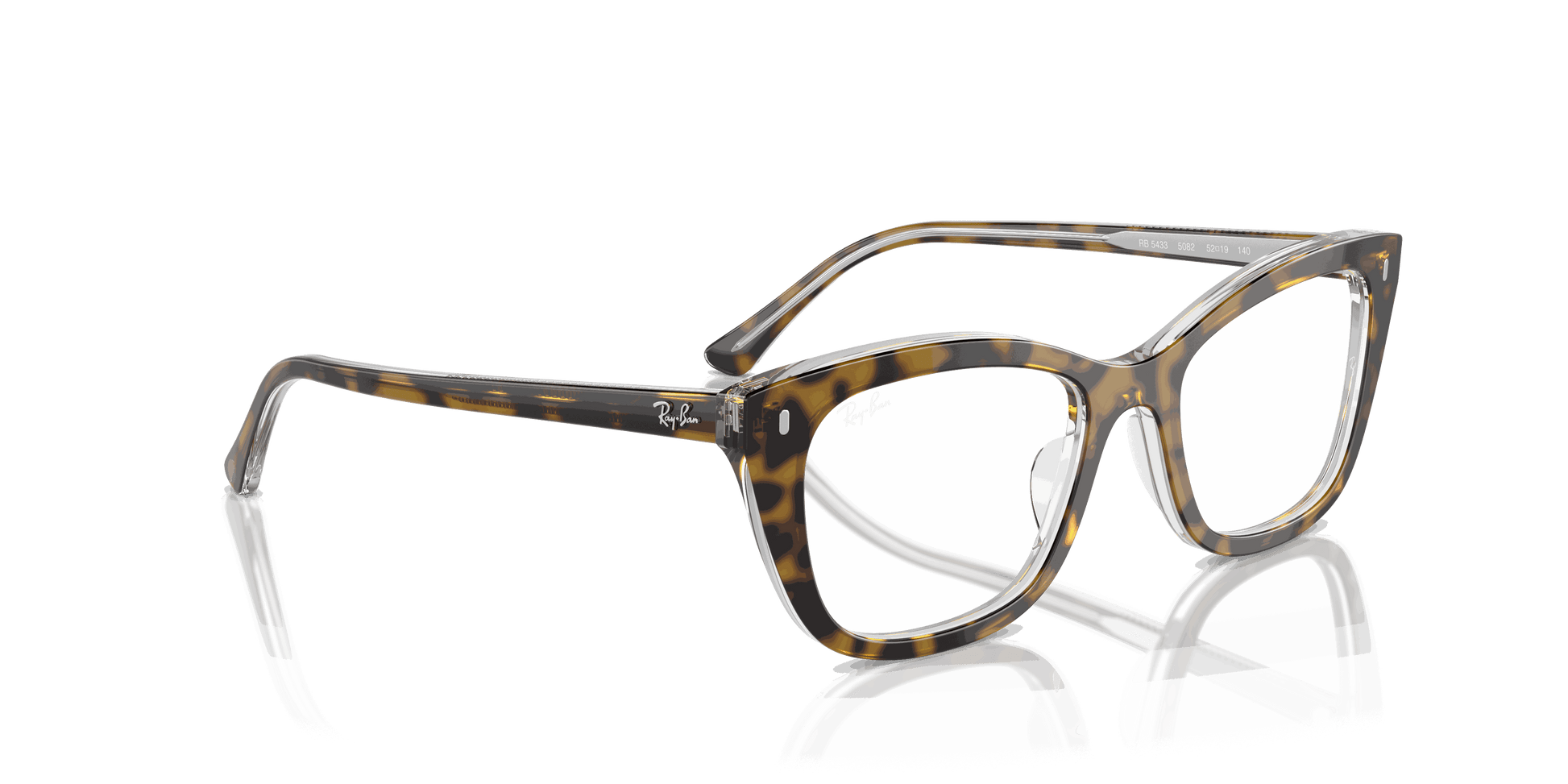 [Clear Lenses, Polished Havana On Transparent Frame]