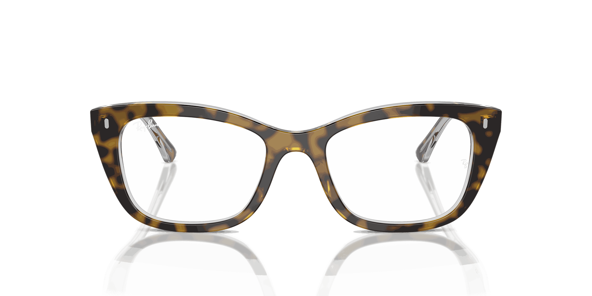 [Clear Lenses, Polished Havana On Transparent Frame]