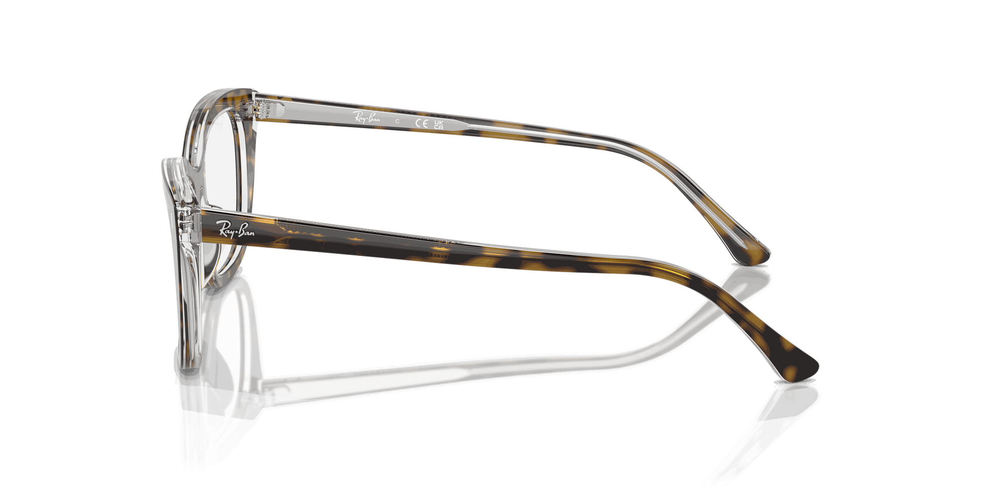[Clear Lenses, Polished Havana On Transparent Frame]