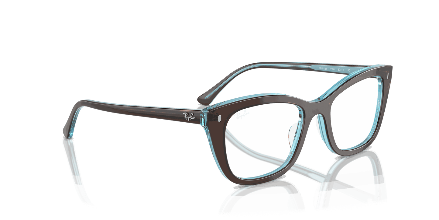 [Clear Lenses, Polished Brown On Transparent Blue Frame]