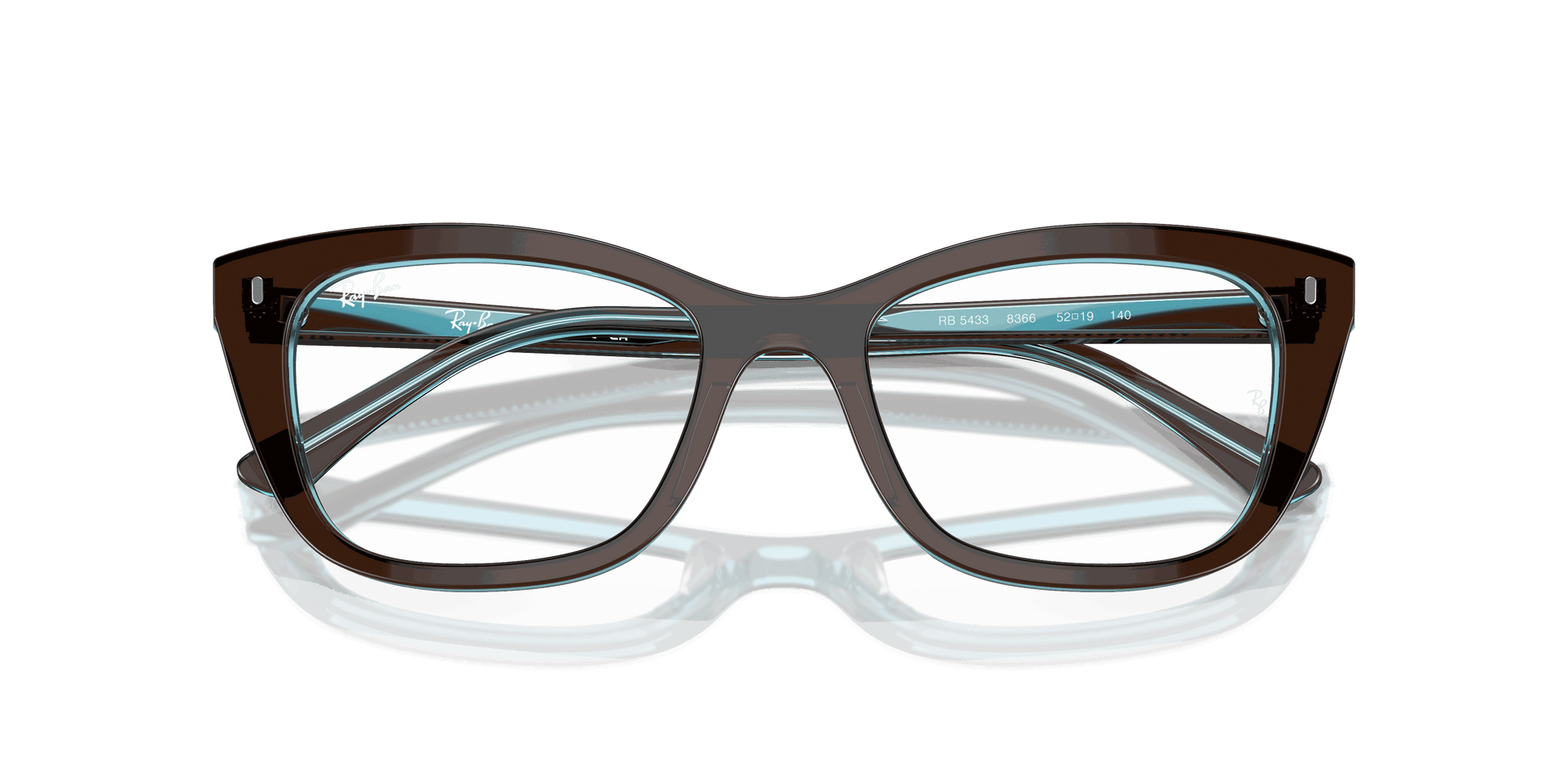 [Clear Lenses, Polished Brown On Transparent Blue Frame]