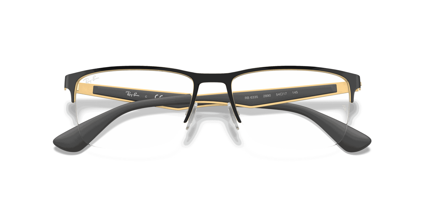 [Clear Lenses, Polished Black On Gold Frame]