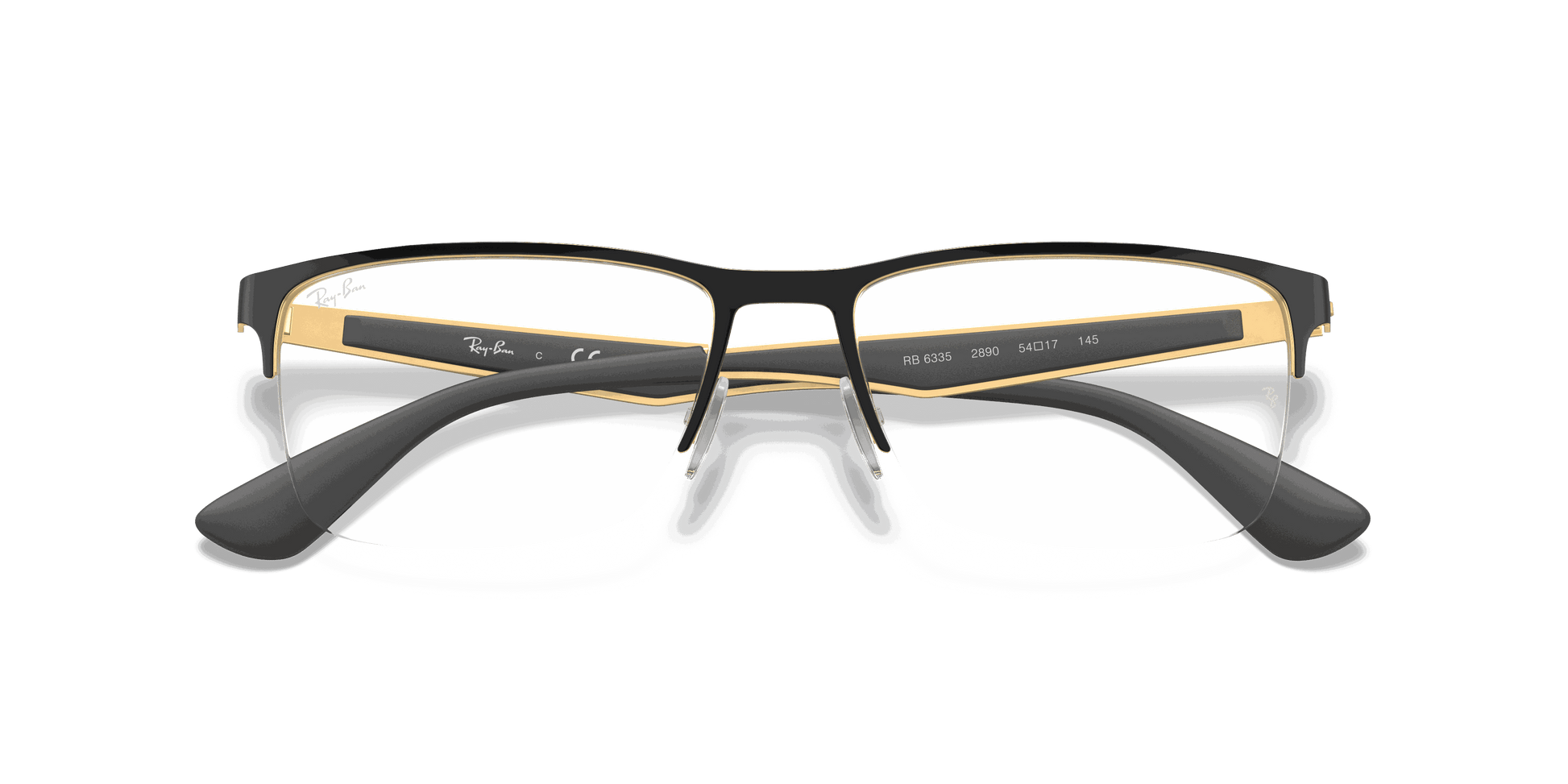 [Clear Lenses, Polished Black On Gold Frame]