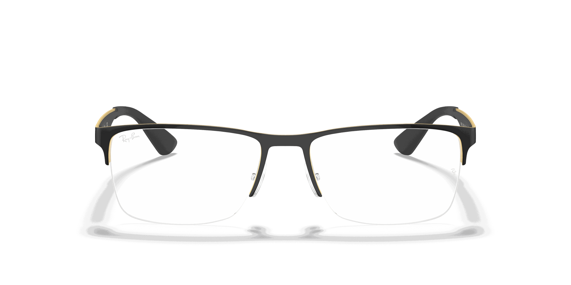 [Clear Lenses, Polished Black On Gold Frame]