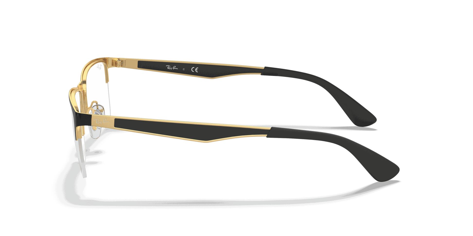 [Clear Lenses, Polished Black On Gold Frame]