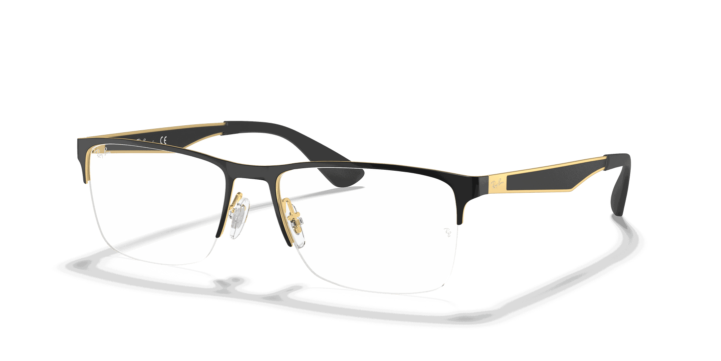 [Clear Lenses, Polished Black On Gold Frame]