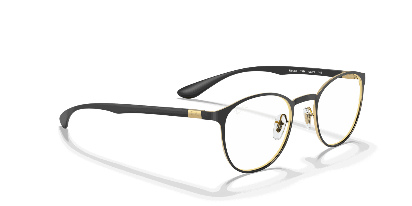 [Clear Lenses, Matte Black On Gold Frame]