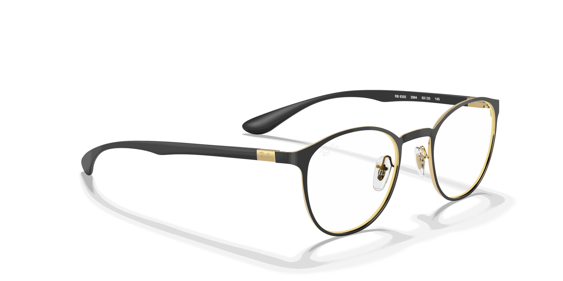 [Clear Lenses, Matte Black On Gold Frame]