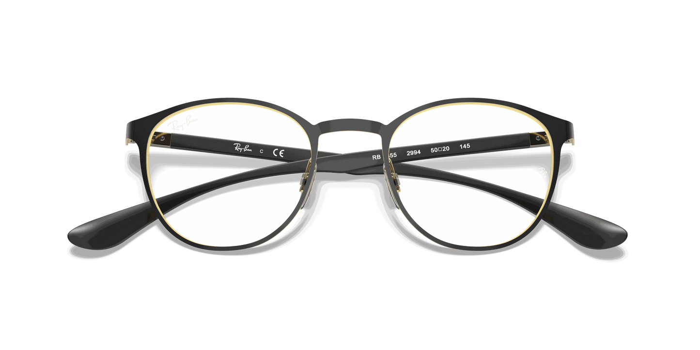 [Clear Lenses, Matte Black On Gold Frame]