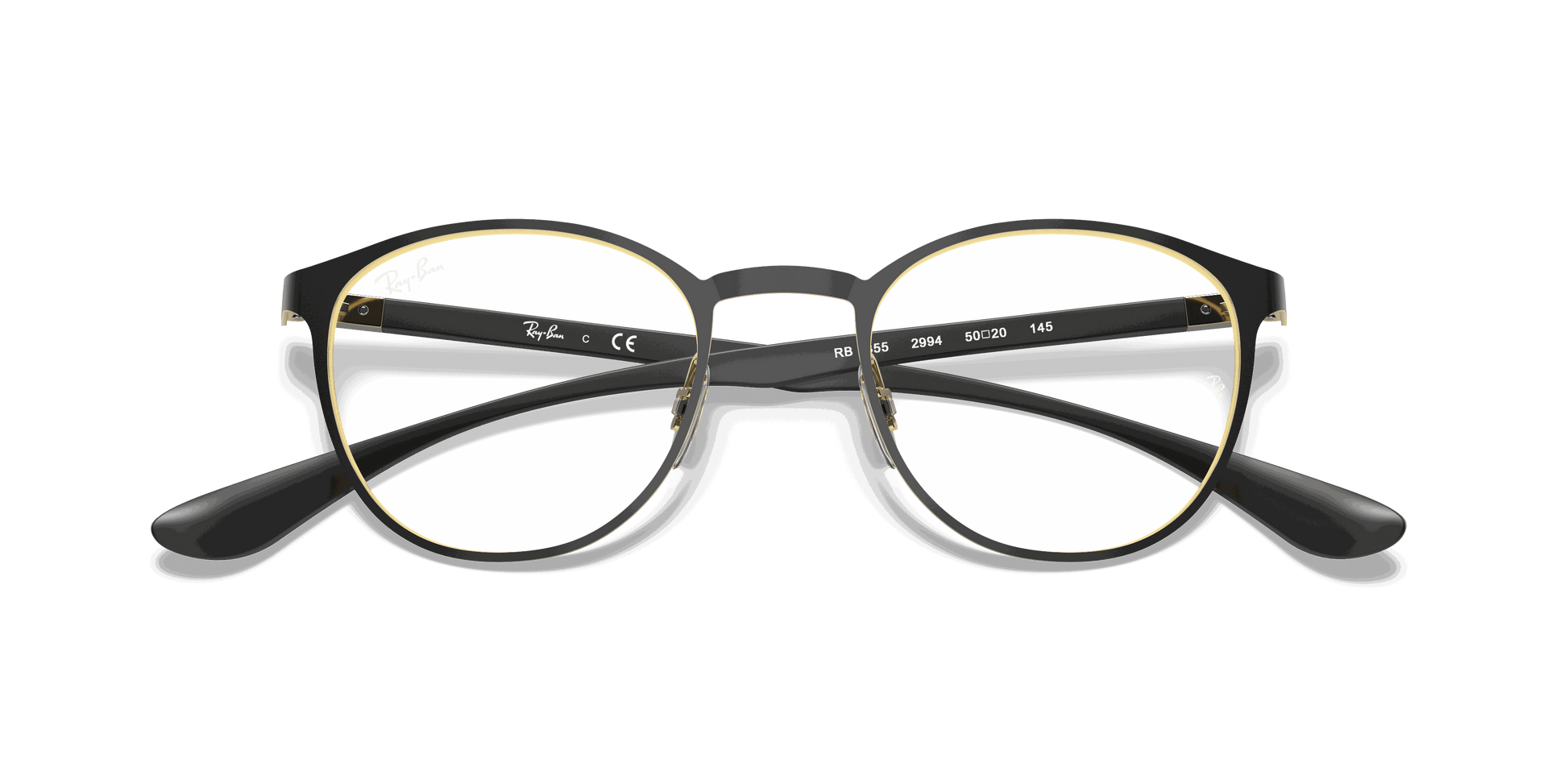 [Clear Lenses, Matte Black On Gold Frame]