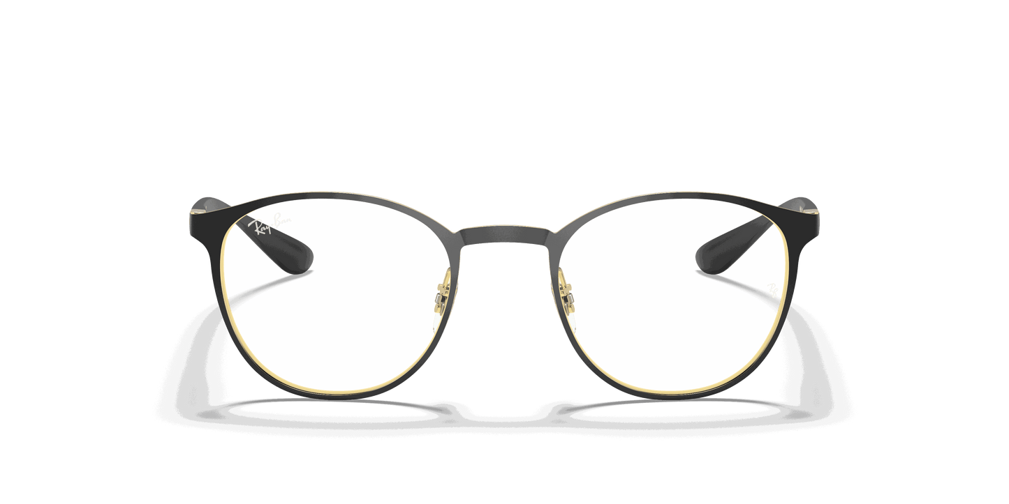 [Clear Lenses, Matte Black On Gold Frame]