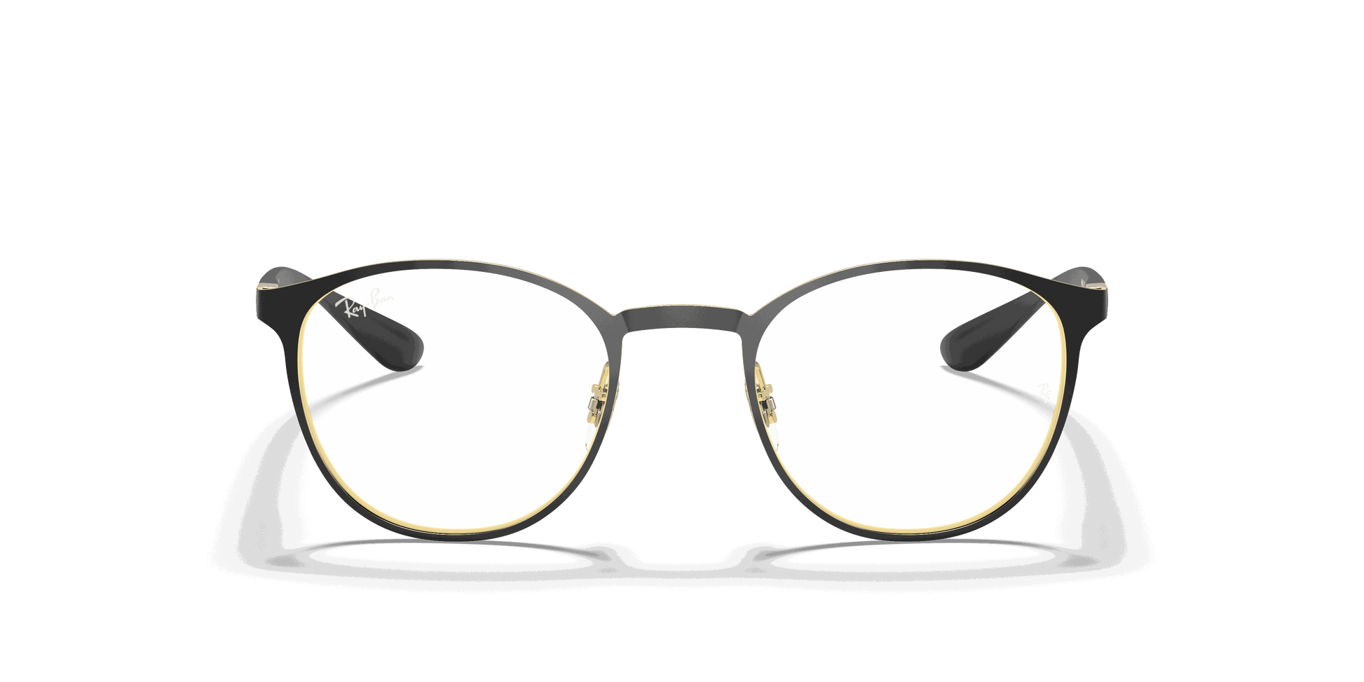 [Clear Lenses, Matte Black On Gold Frame]