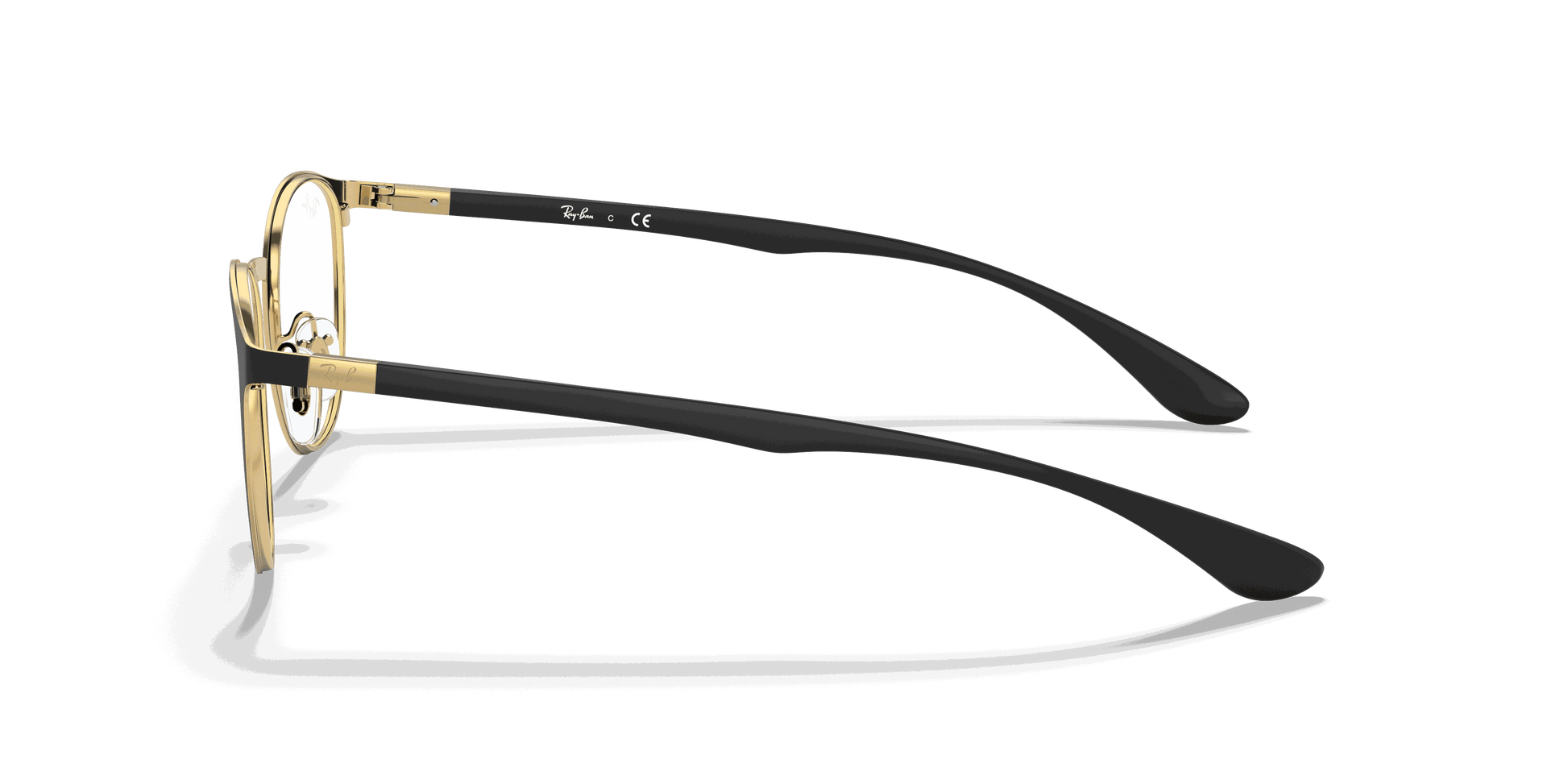 [Clear Lenses, Matte Black On Gold Frame]