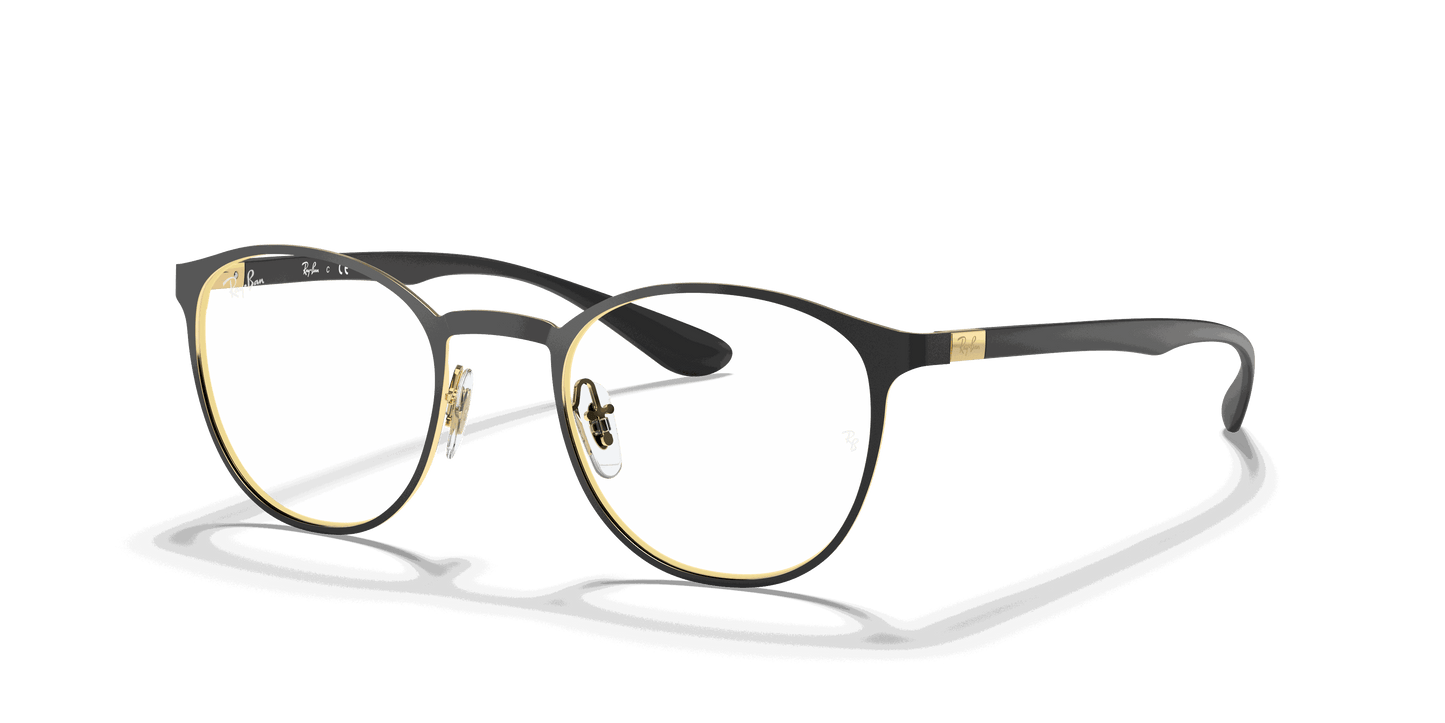 [Clear Lenses, Matte Black On Gold Frame]