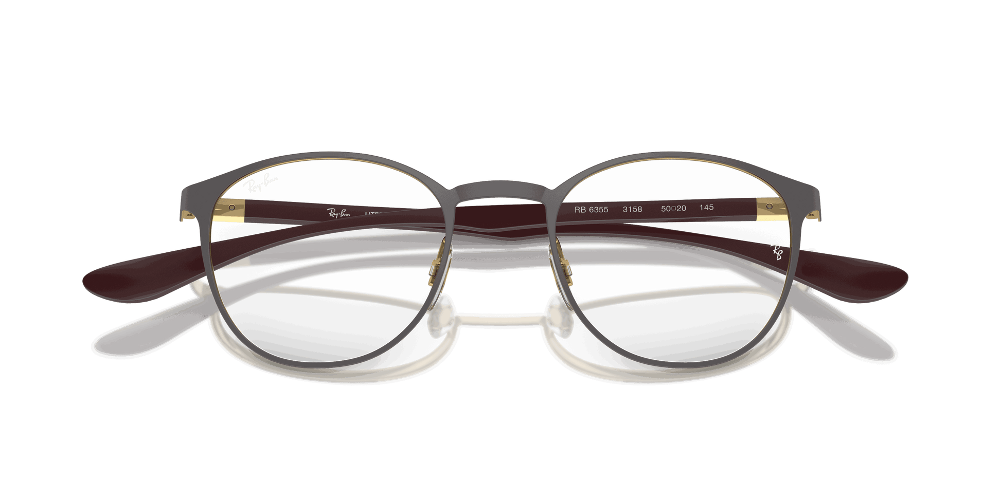 [Demo Lens Lenses, Matte Dark Grey On Gold Frame]