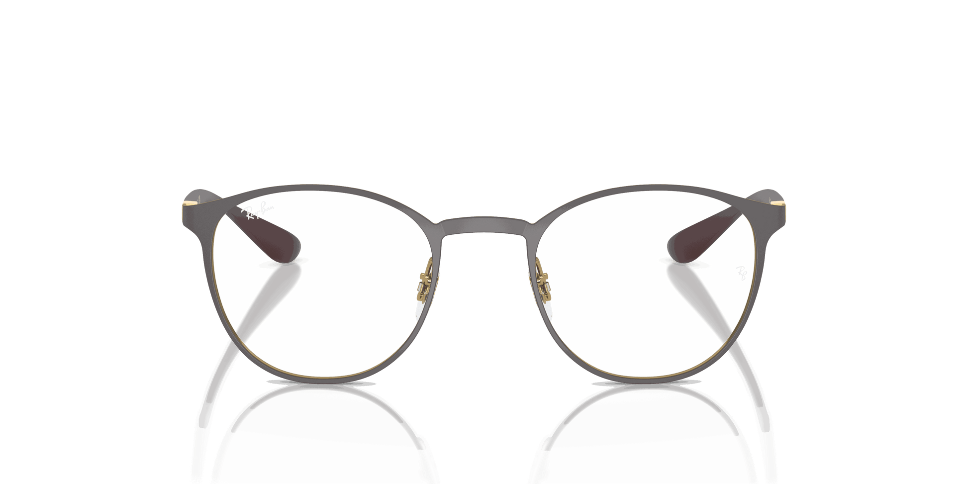 [Demo Lens Lenses, Matte Dark Grey On Gold Frame]