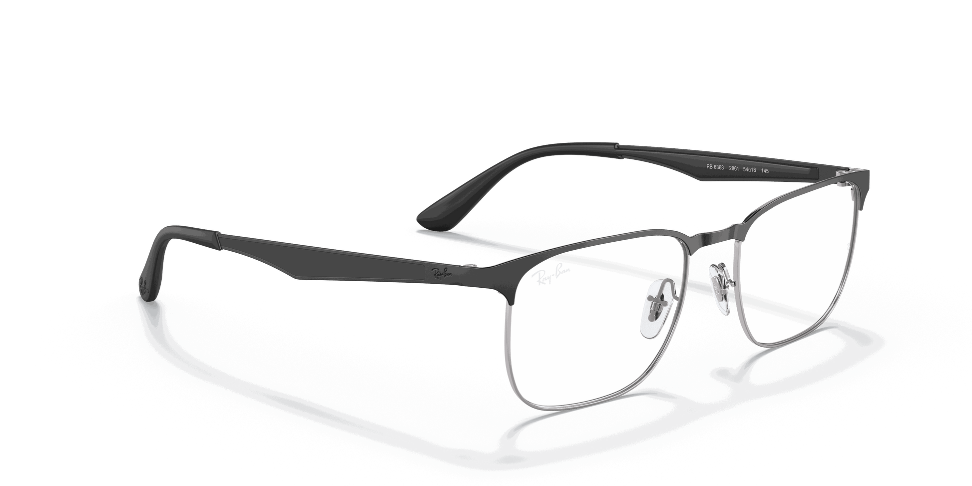 [Clear Lenses, Polished Black On Silver Frame]