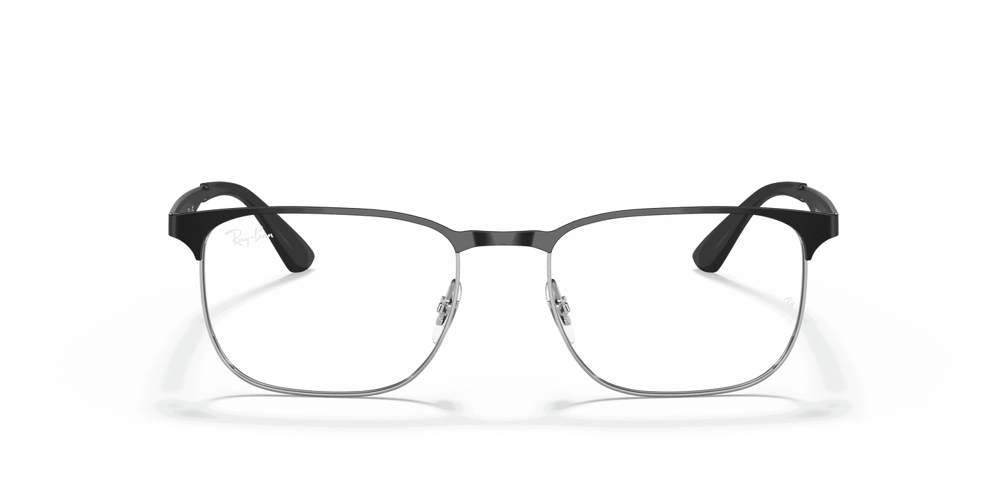 [Clear Lenses, Polished Black On Silver Frame]