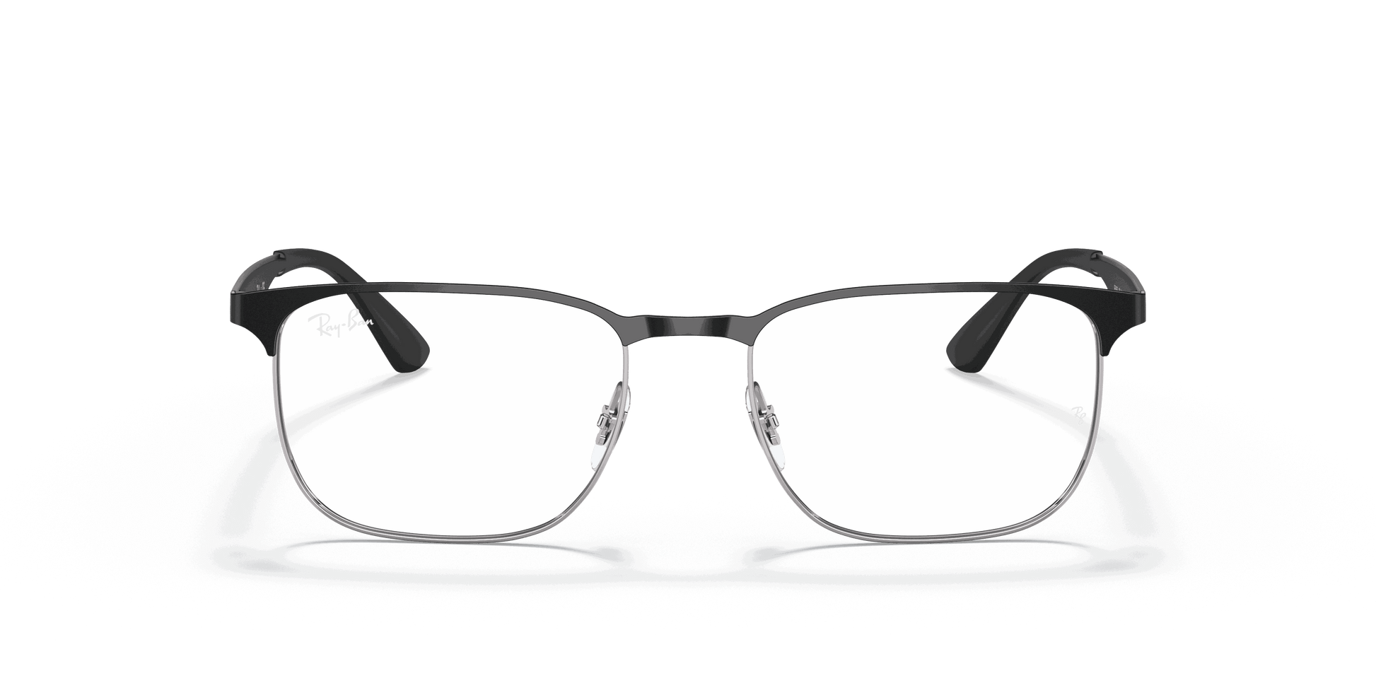 [Clear Lenses, Polished Black On Silver Frame]