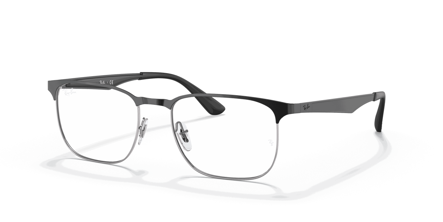 [Clear Lenses, Polished Black On Silver Frame]