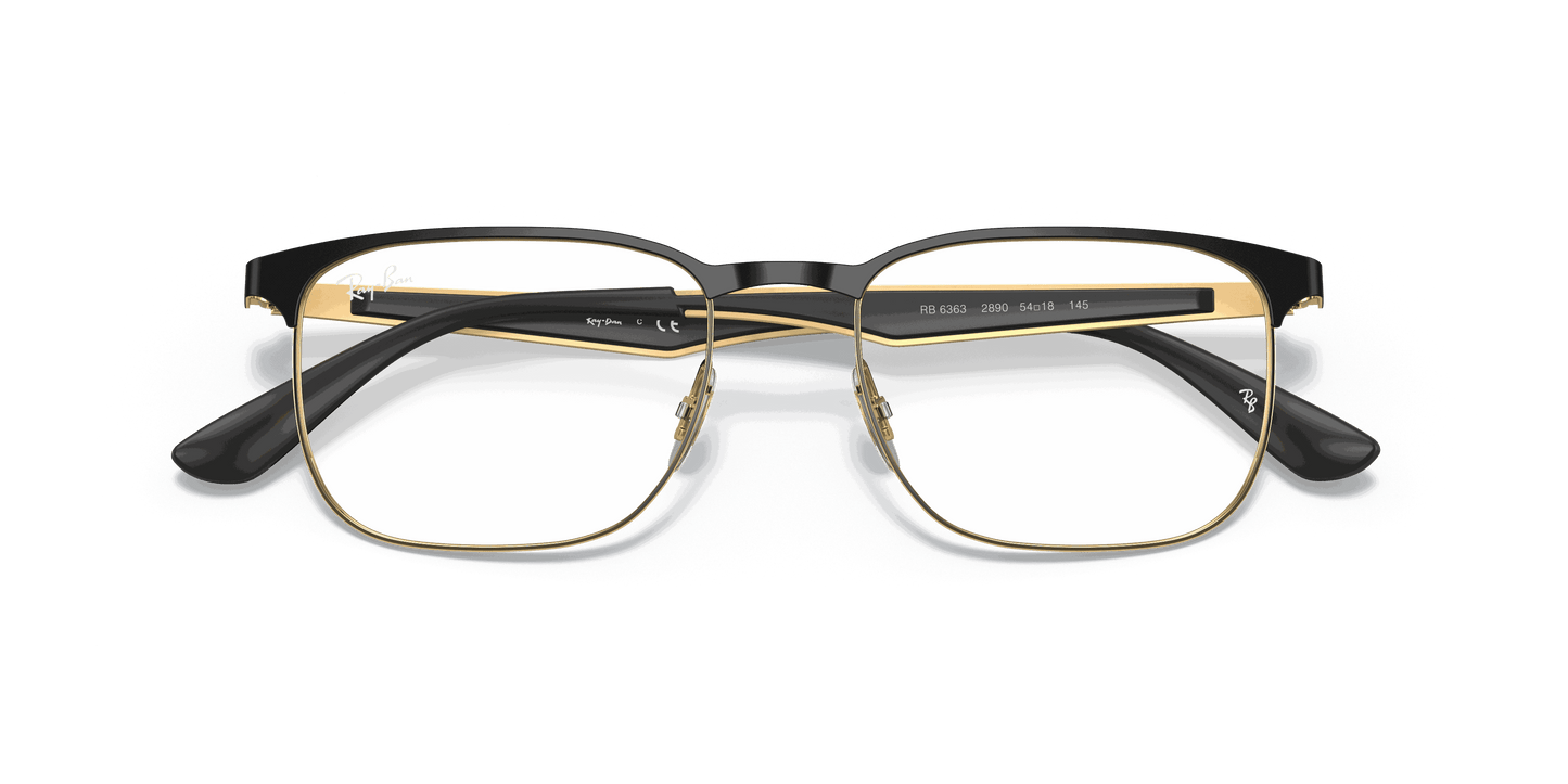 [Clear Lenses, Polished Black On Gold Frame]