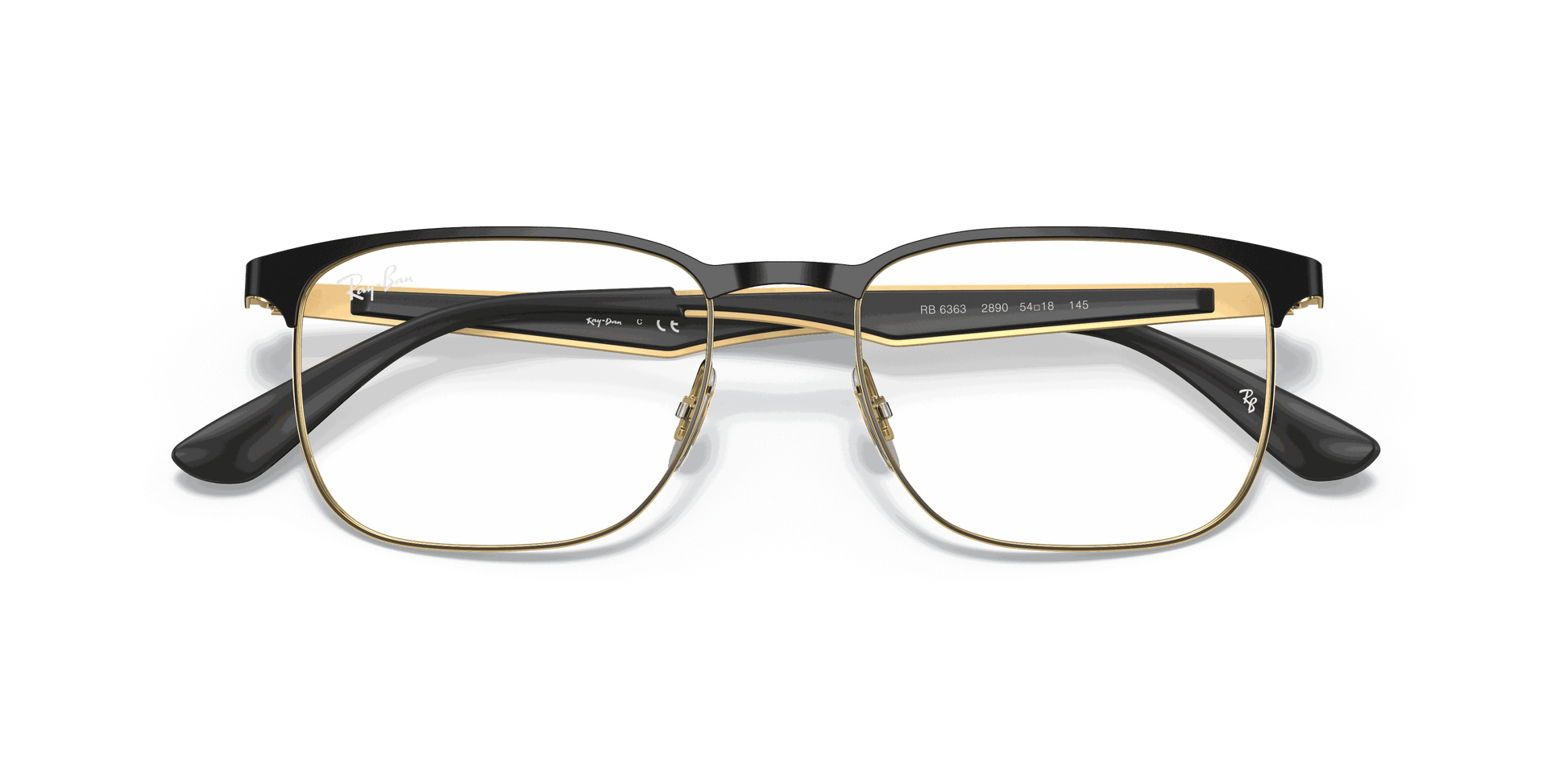 [Clear Lenses, Polished Black On Gold Frame]