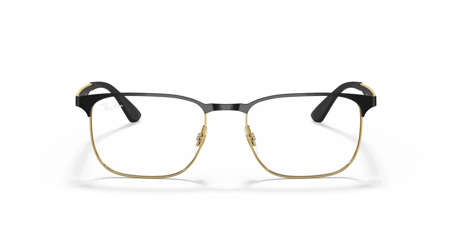 [Clear Lenses, Polished Black On Gold Frame]