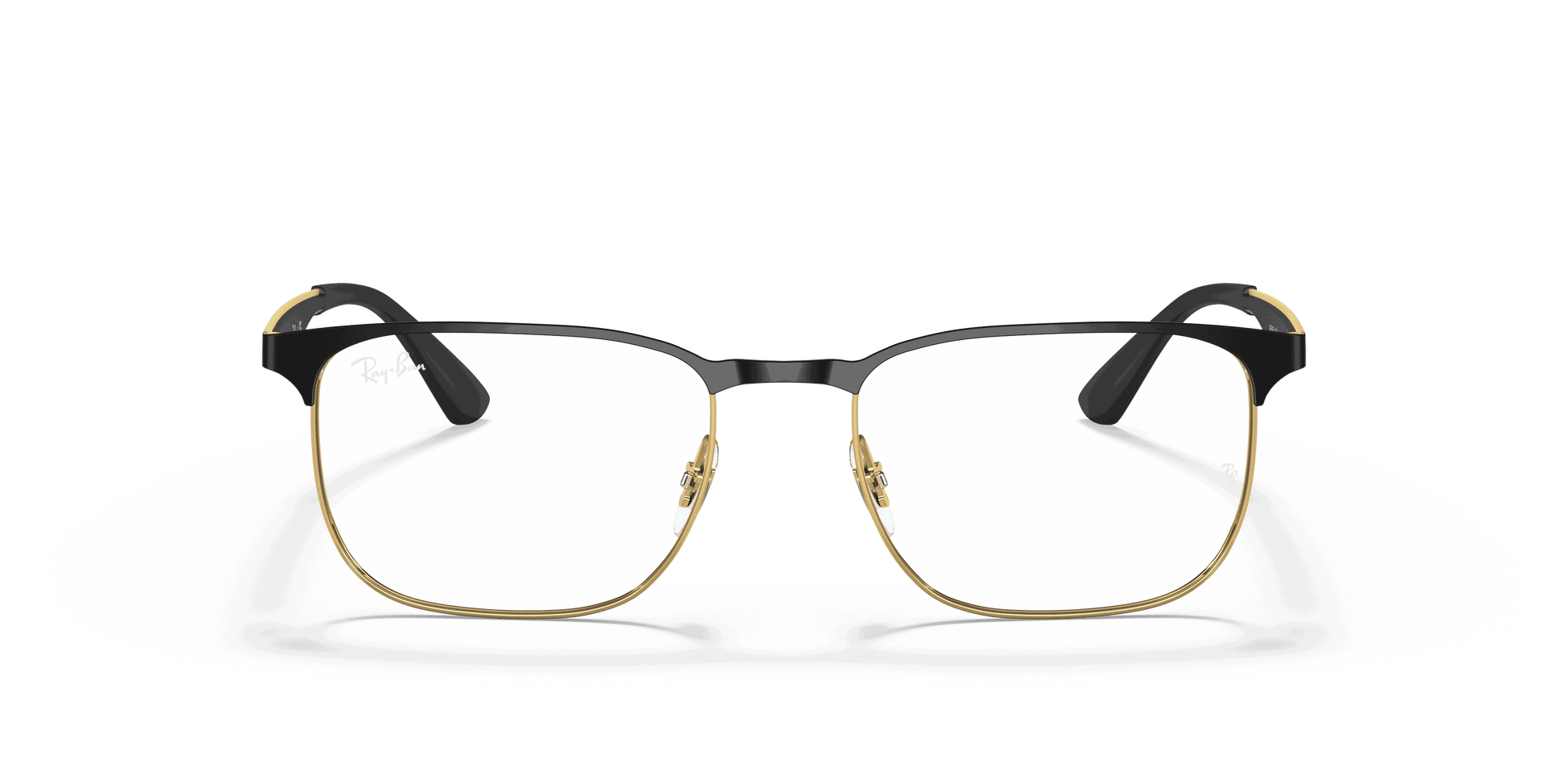 [Clear Lenses, Polished Black On Gold Frame]