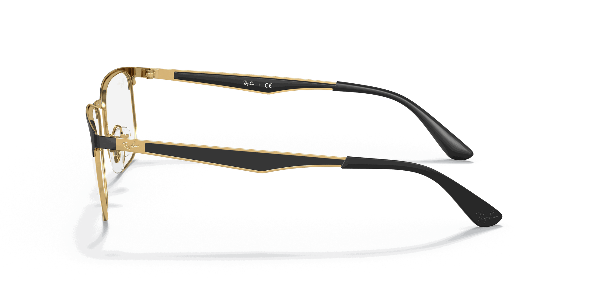 [Clear Lenses, Polished Black On Gold Frame]