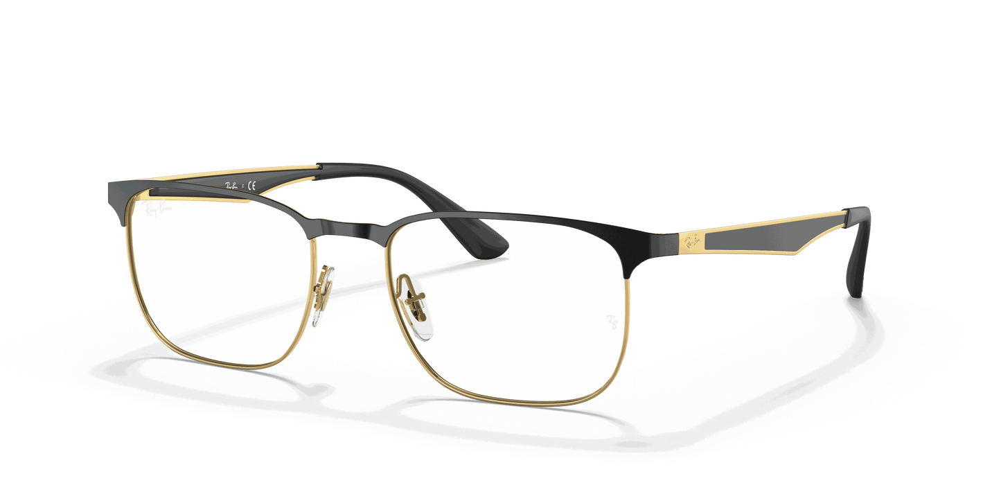 [Clear Lenses, Polished Black On Gold Frame]