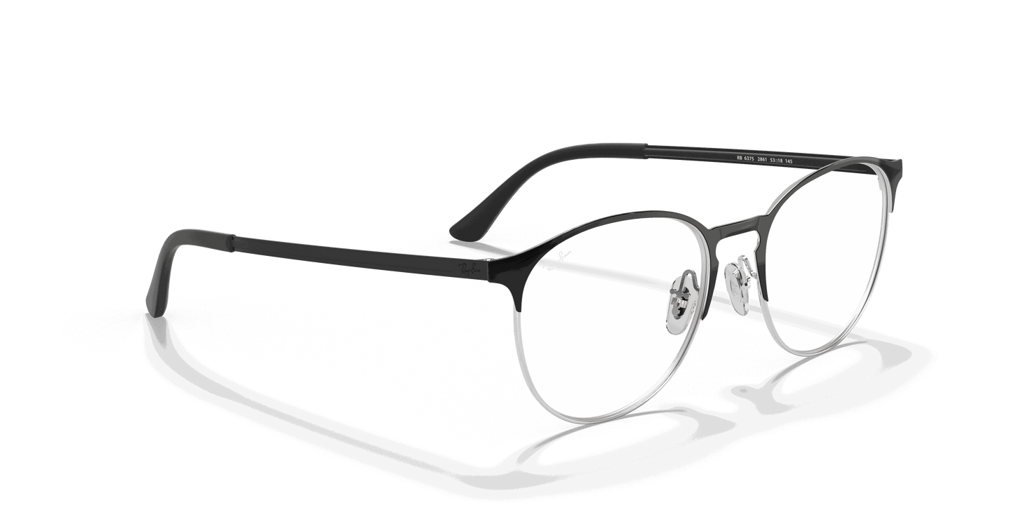 [Clear Lenses, Polished Black On Silver Frame]