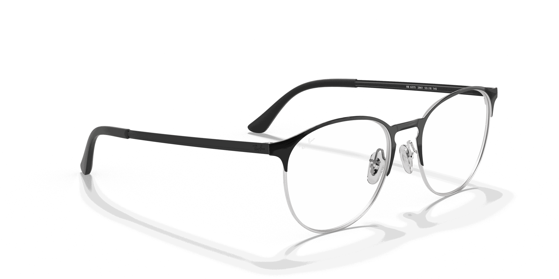[Clear Lenses, Polished Black On Silver Frame]