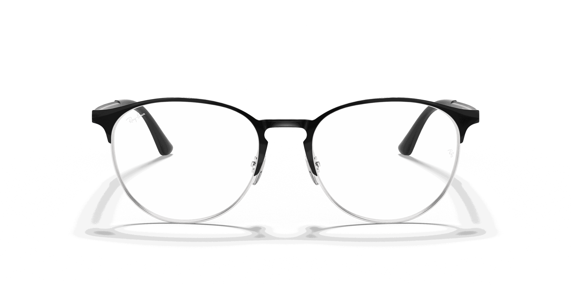 [Clear Lenses, Polished Black On Silver Frame]