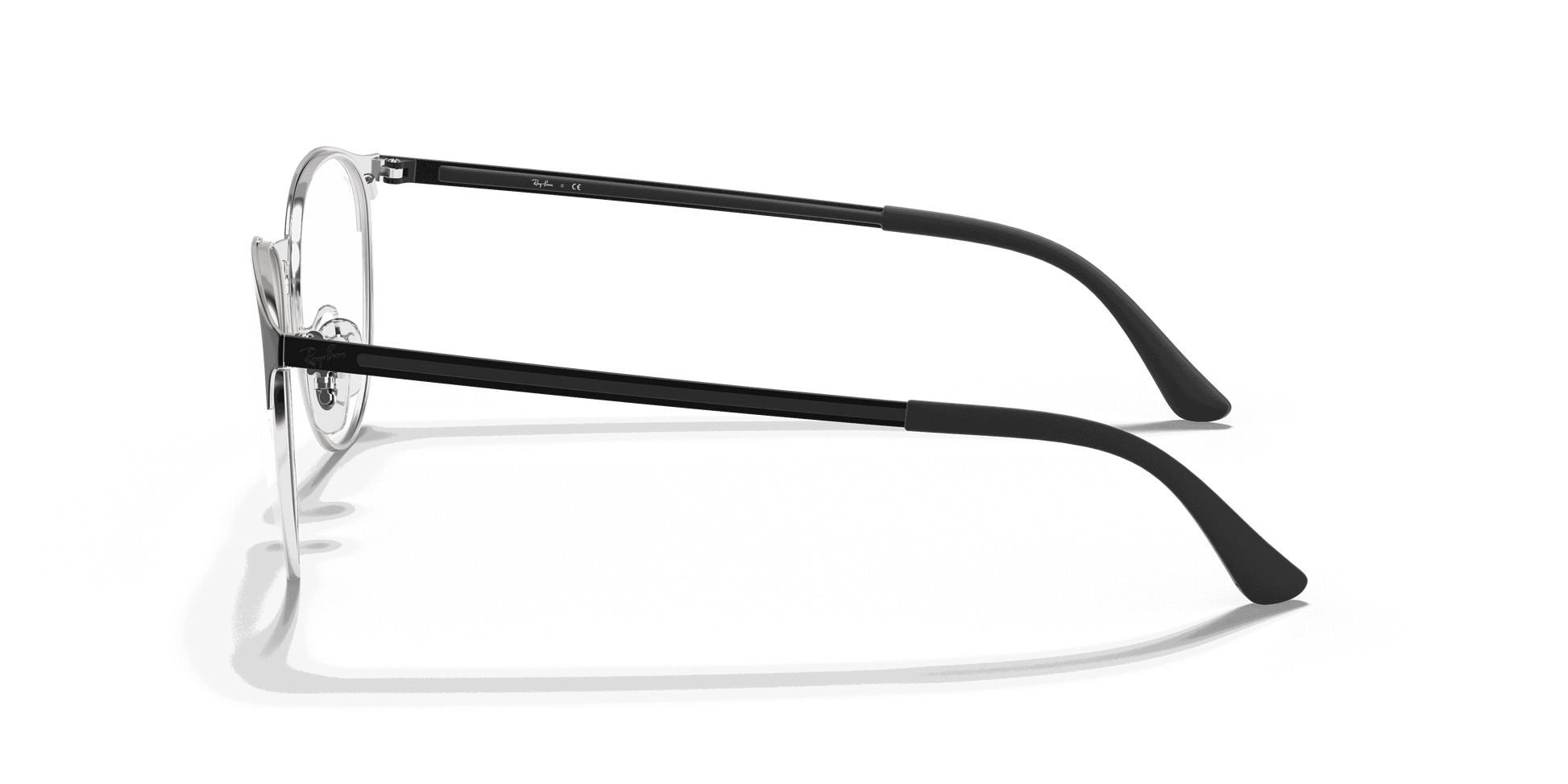 [Clear Lenses, Polished Black On Silver Frame]