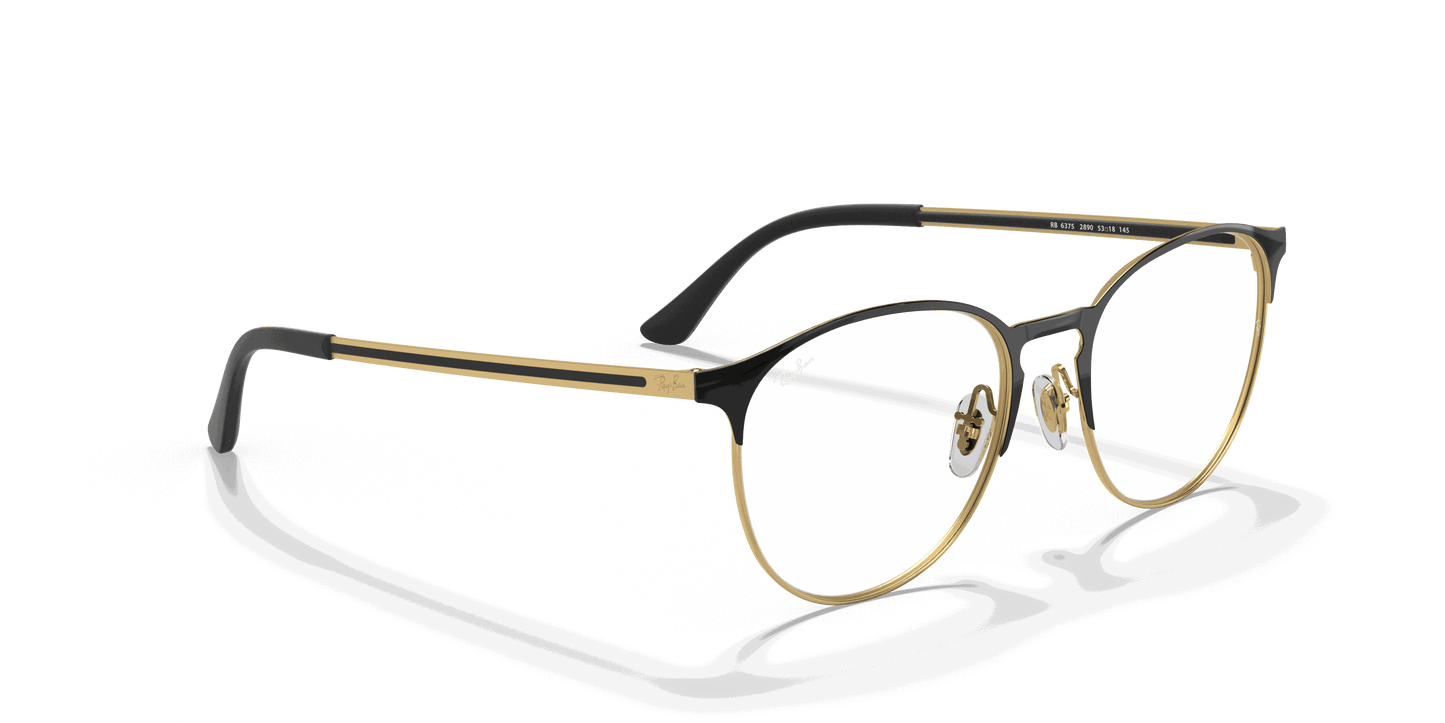 [Clear Lenses, Polished Black On Gold Frame]